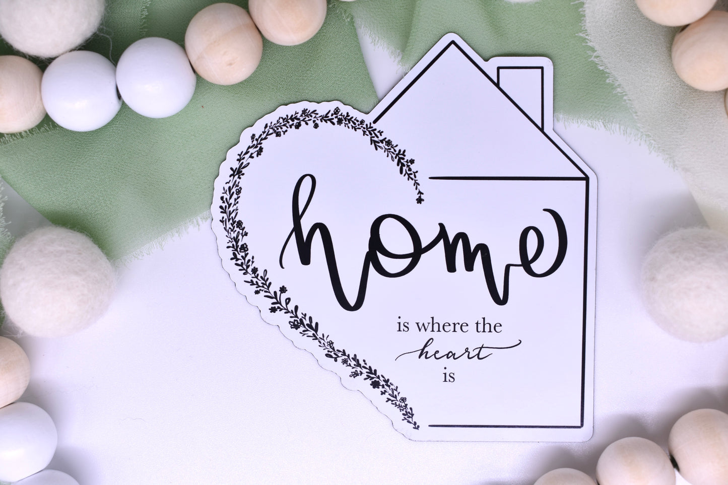 Home is Where the Heart is Magnet, 3.8x4in