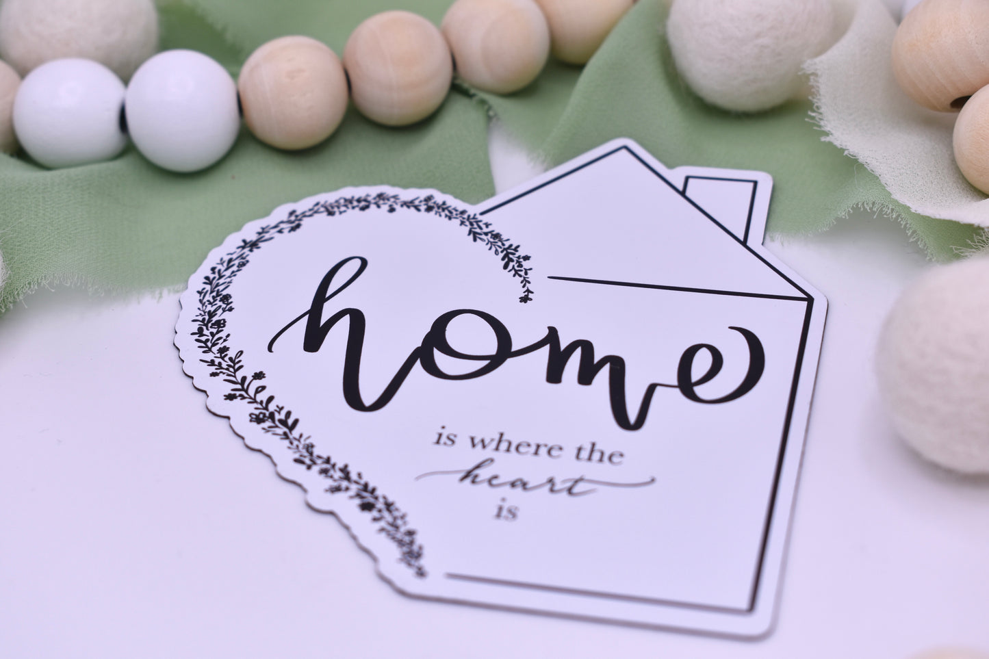 Home is Where the Heart is Magnet, 3.8x4in
