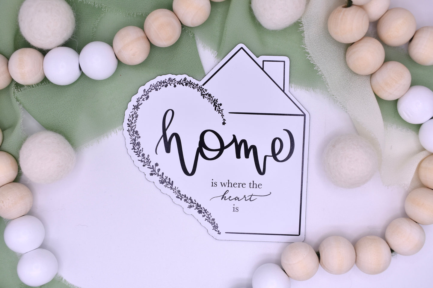 Home is Where the Heart is Magnet, 3.8x4in