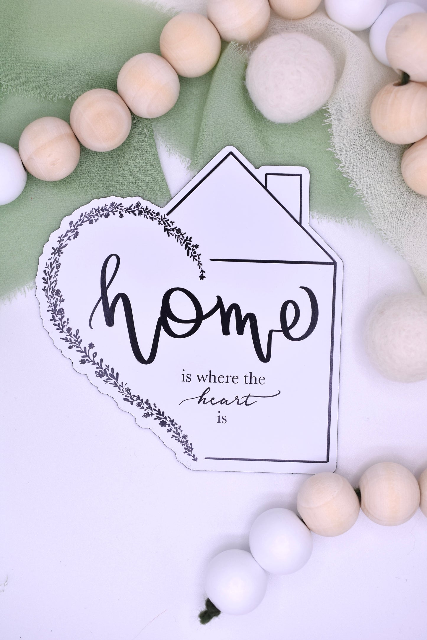Home is Where the Heart is Magnet, 3.8x4in