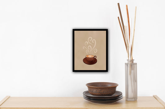 Steaming Coffee Art Print