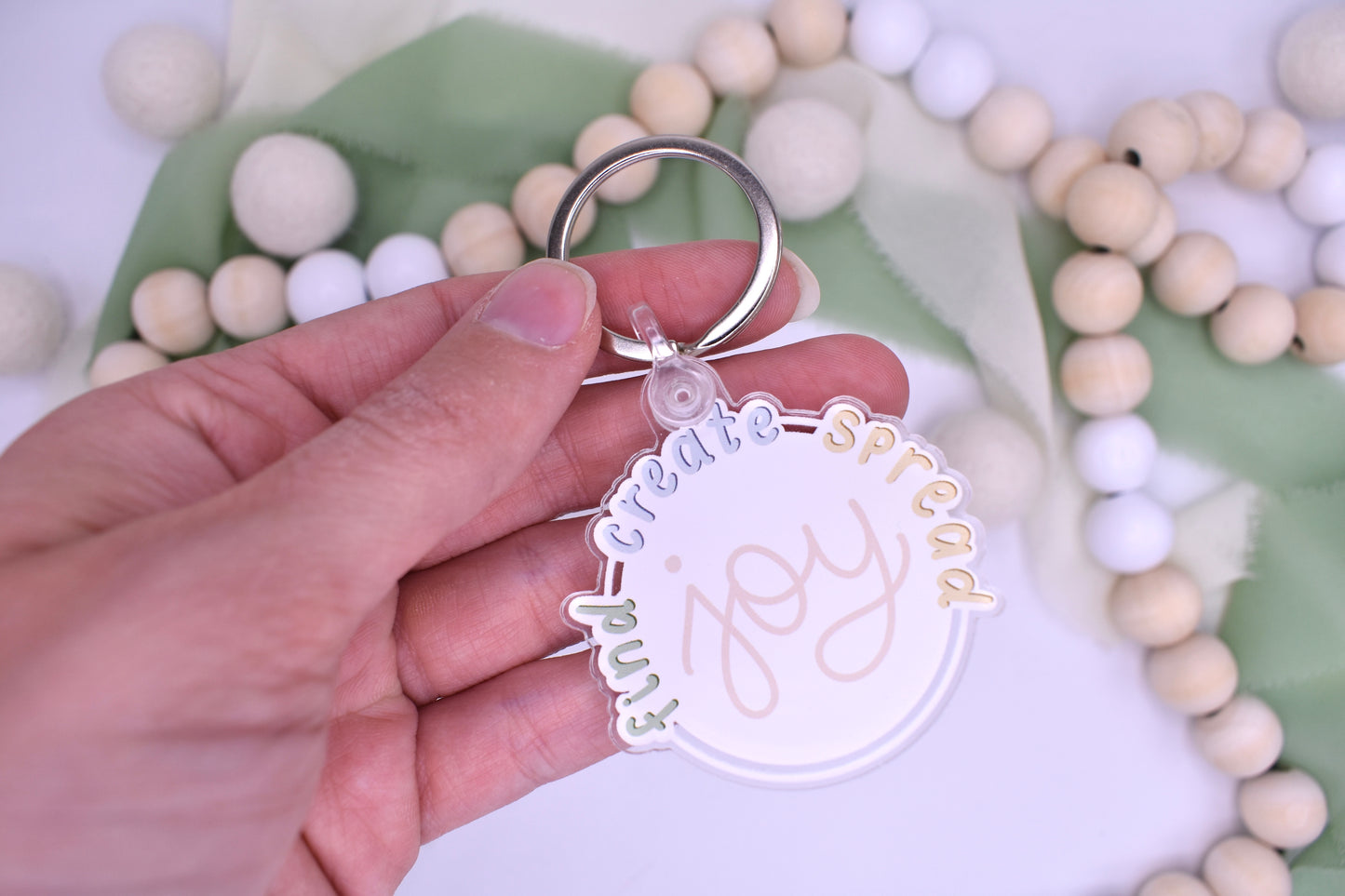 Find Create Spread Joy Keychain, 2x1.89in