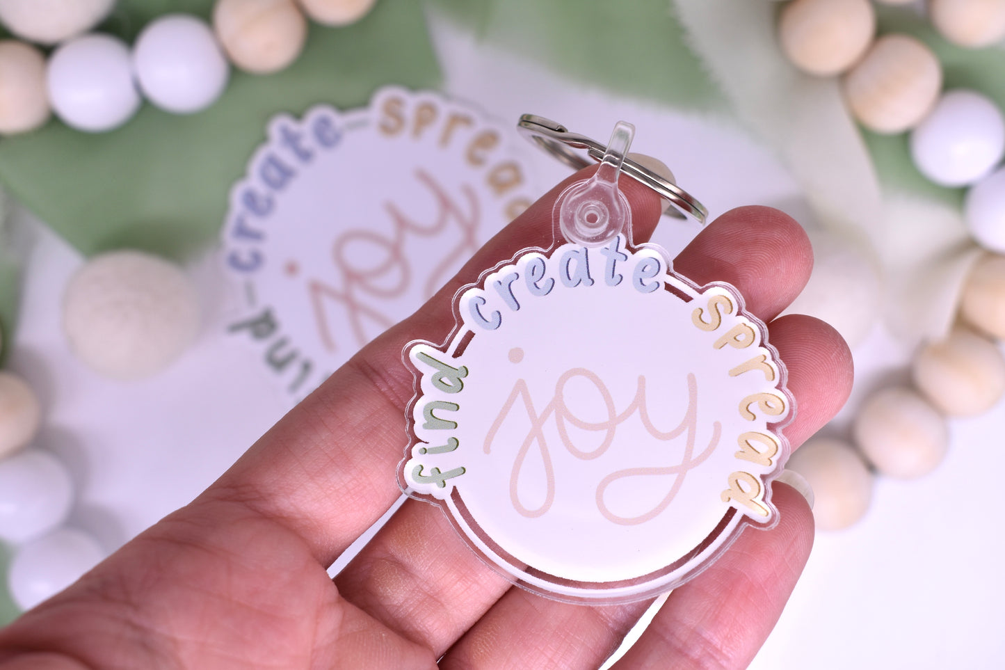 Find Create Spread Joy Keychain, 2x1.89in