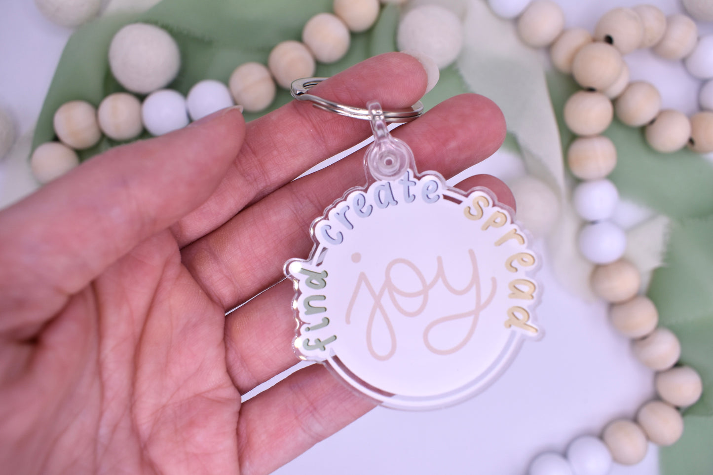 Find Create Spread Joy Keychain, 2x1.89in