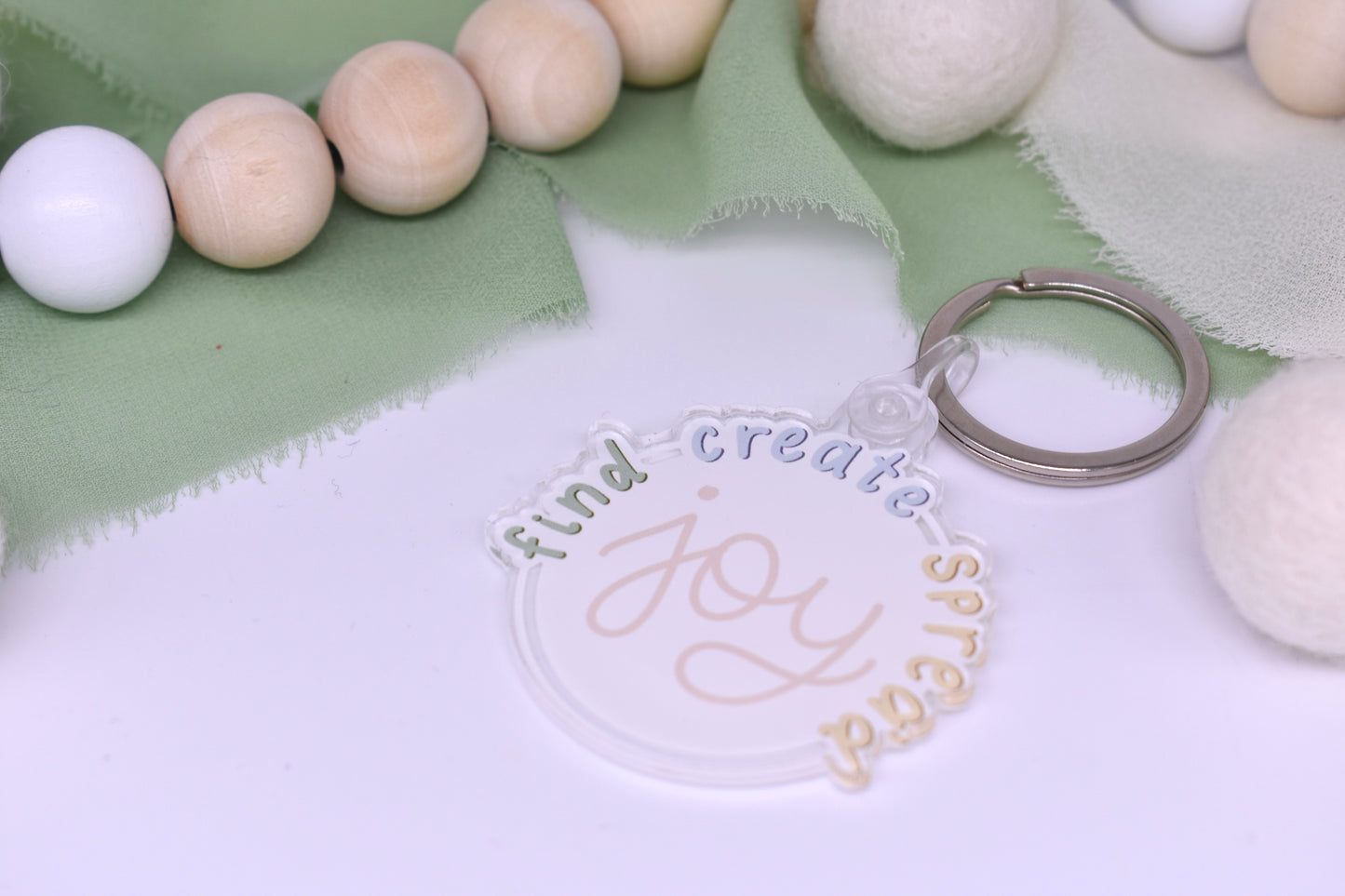 Find Create Spread Joy Keychain, 2x1.89in