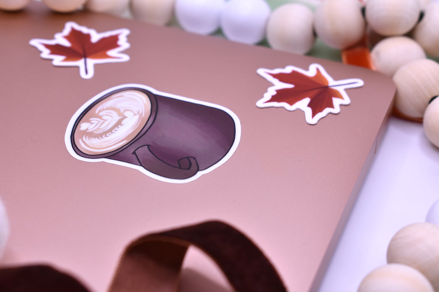 Coffee Mug Latte Art Sticker, 2x1.69in