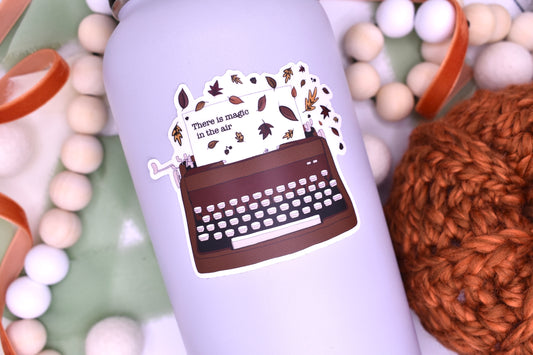 Magic in the Air Typewriter Sticker, 3x2.54in