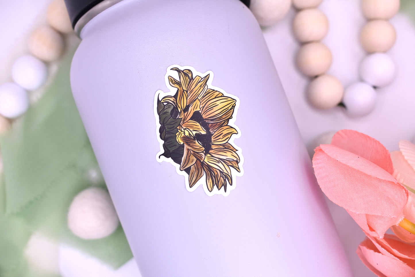 Mini Sunflower Sticker, 1.61x2in