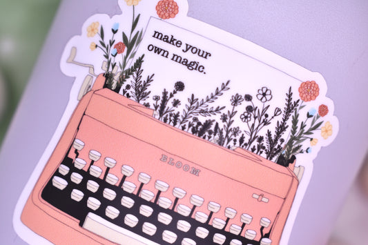 Make Your Own Magic Typewriter Sticker, 3x2.59in