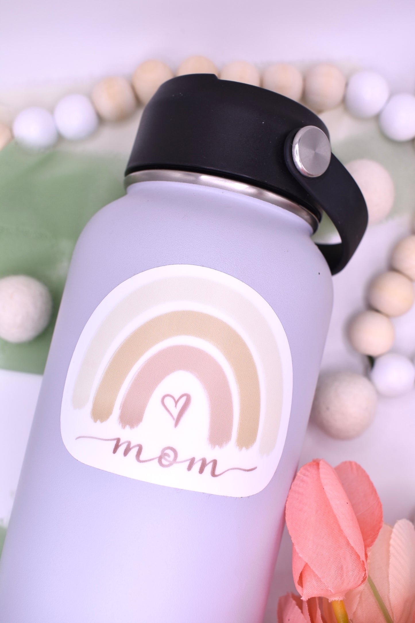 Rainbow Mom Sticker, 3x2.43in