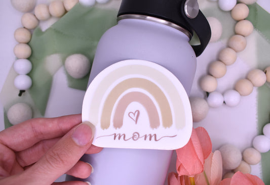Rainbow Mom Sticker, 3x2.43in