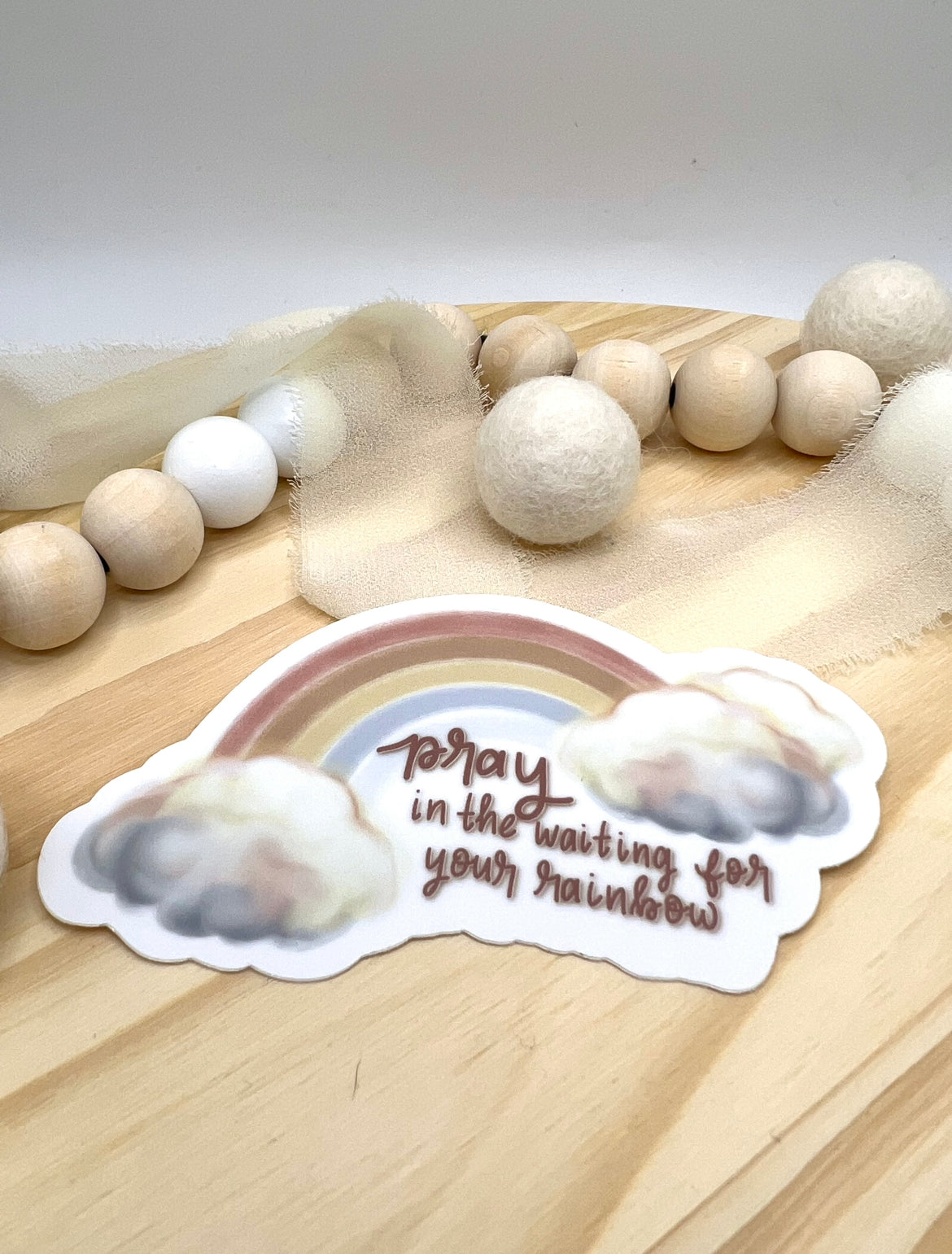 Rainbow Prayer Sticker, 4x2.55in