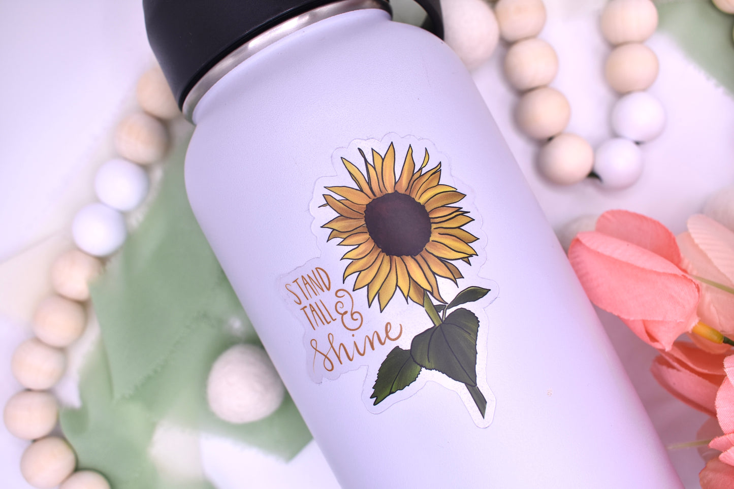 Stand Tall and Shine Sunflower Sticker, 2.49x3in