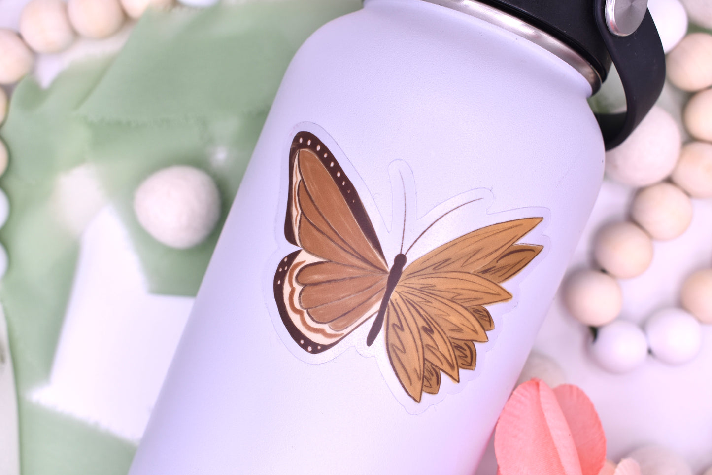 Sunflower Butterfly Sticker, 3x2.25in