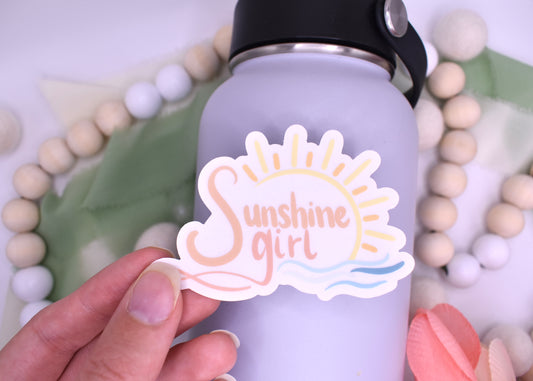 Sunshine Girl Sticker, 3x2.06in