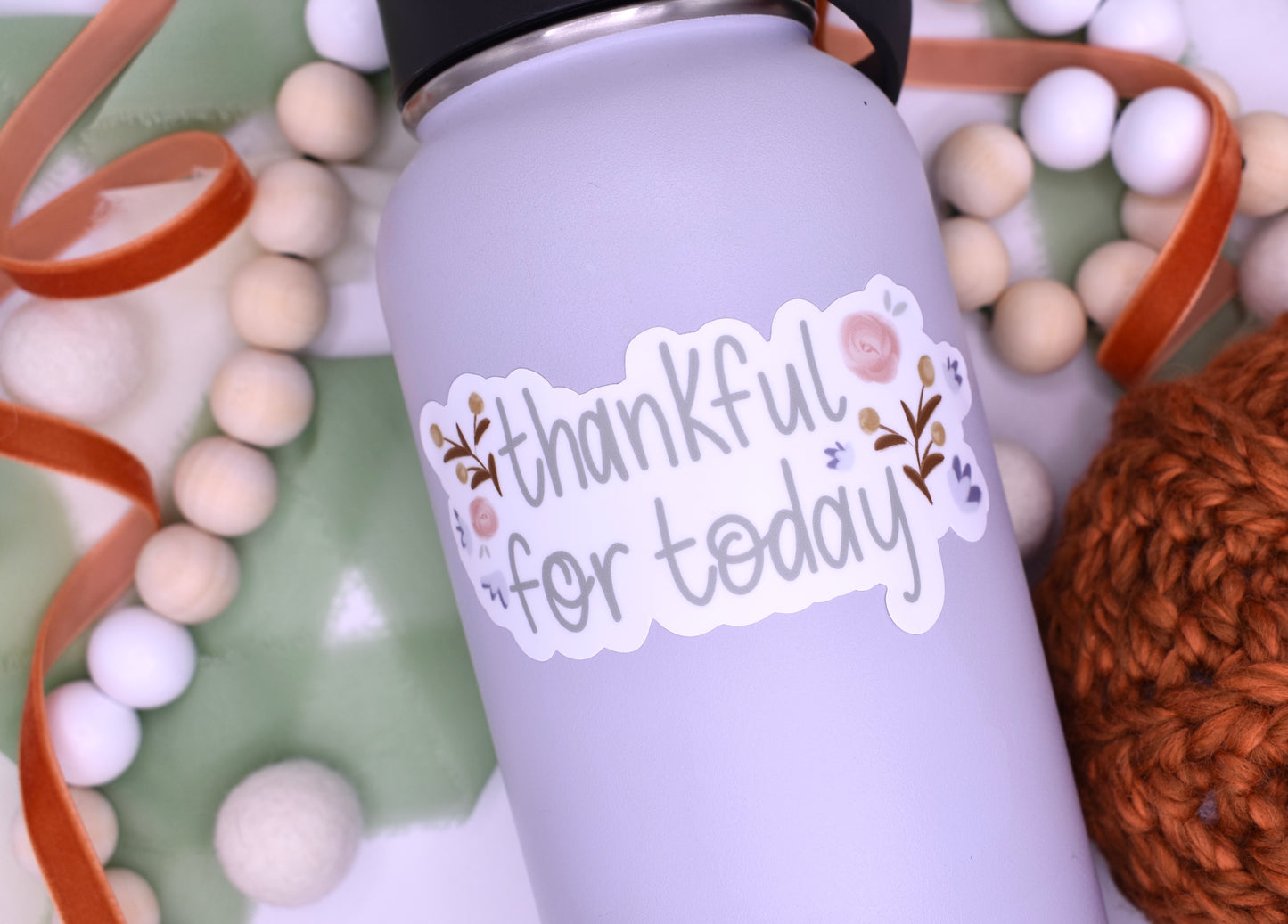Thankful for Today Sticker, 4x2.06in