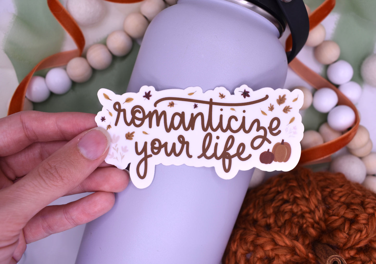Romanticize Your Life Sticker, 4x2.11in