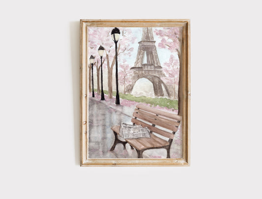 Morning in Paris - Eiffel Tower Spring Art Print