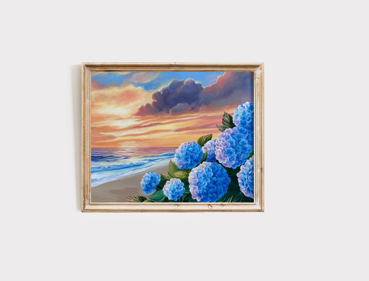 "Even Now" - Hydrangea Sunset Art Print