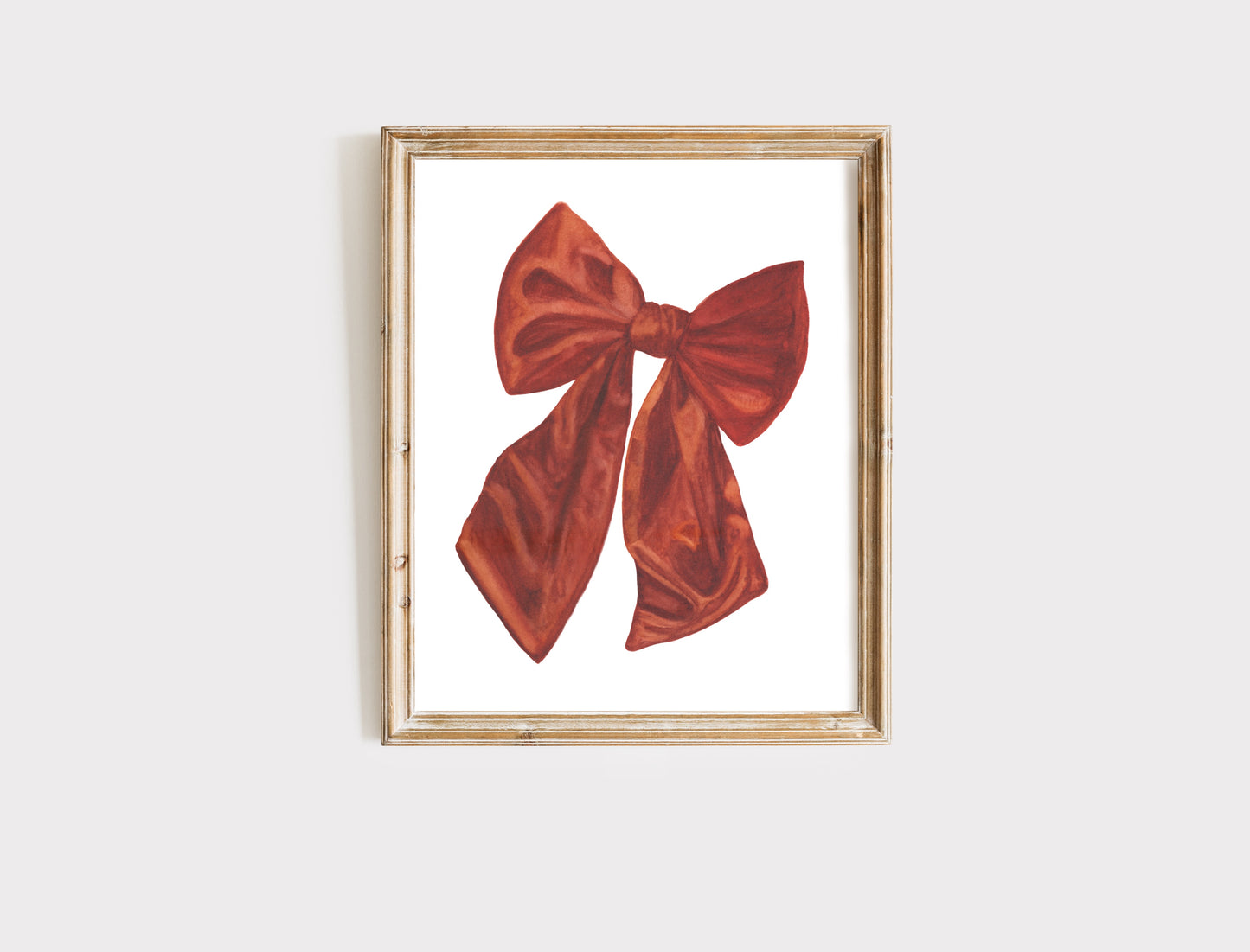 "Kissed in Ember" Watercolor Bow Art Print 🎀🍂