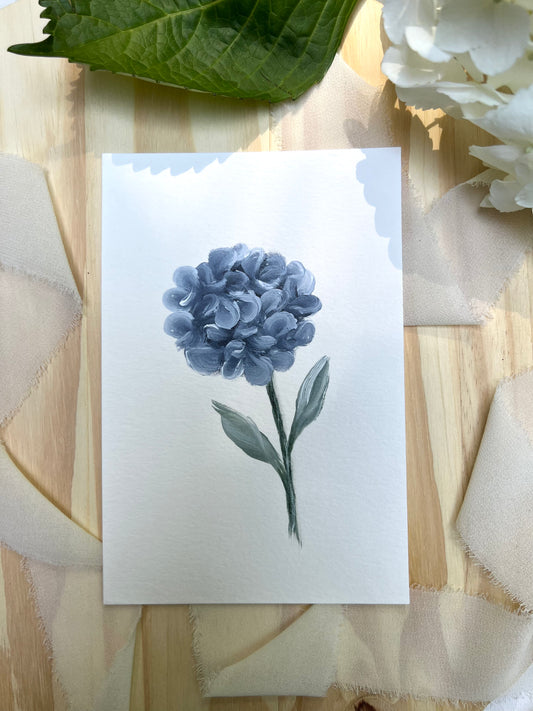 "2"- Hydrangea #2 | 4x6in Original Hydrangea Painting