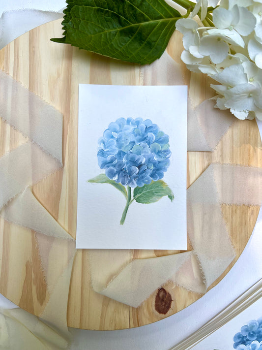 "4"- Hydrangea #4 | 4x6in Original Hydrangea Painting