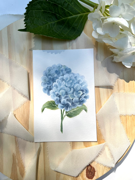 "5"- Hydrangea #5 | 4x6in Original Hydrangea Painting