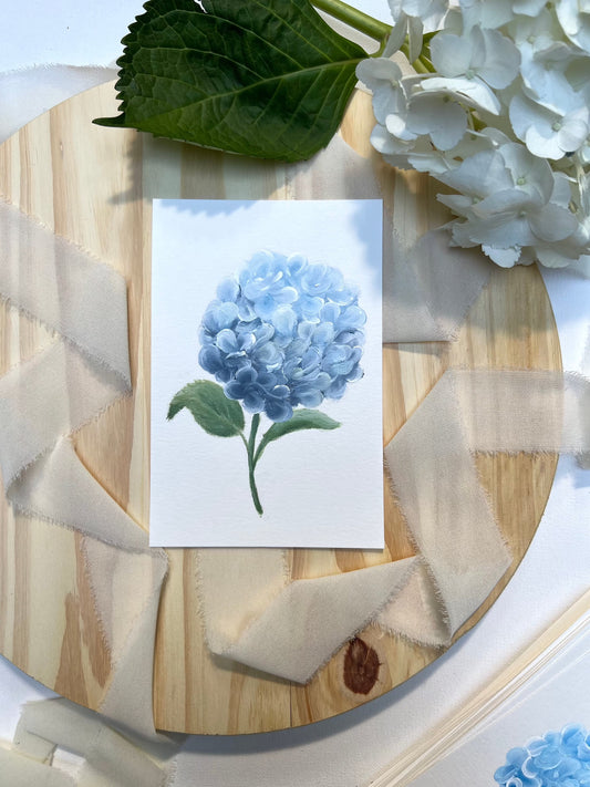 "6"- Hydrangea #6 | 4x6in Original Hydrangea Painting
