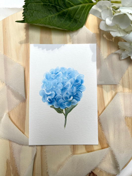 "7"- Hydrangea #7 | 4x6in Original Hydrangea Painting