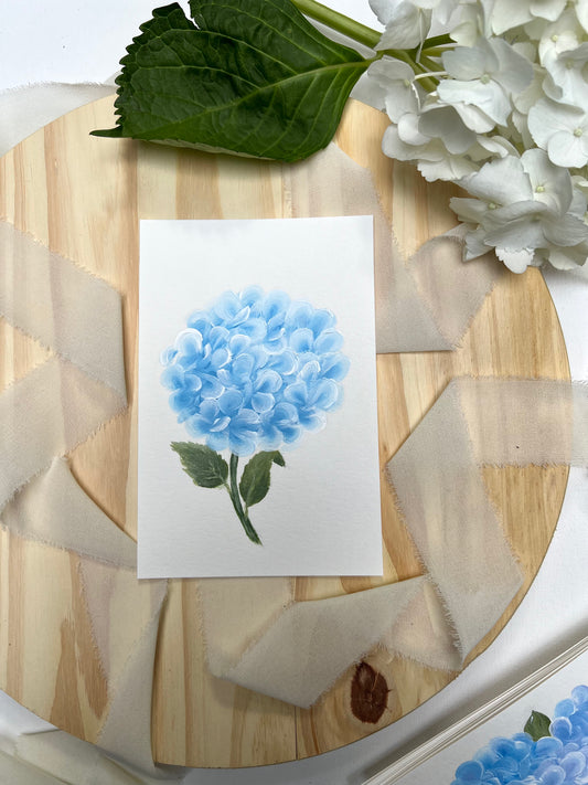 "8"- Hydrangea #8 | 4x6in Original Hydrangea Painting
