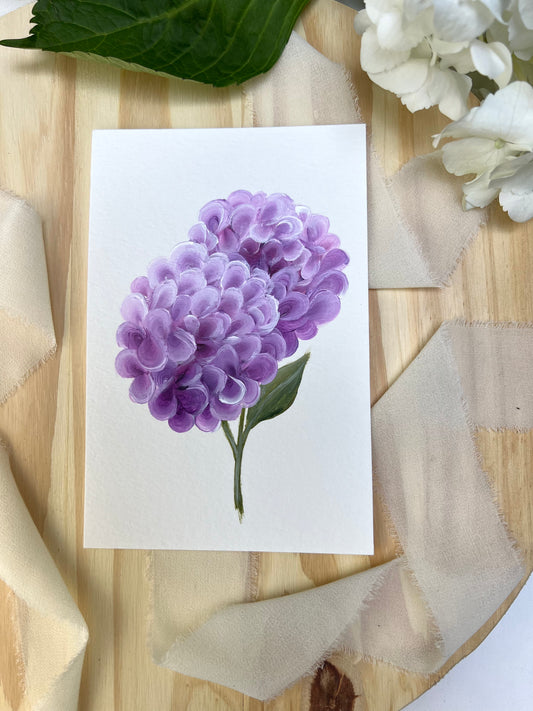 "21"- Hydrangea #21 | 4x6in Original Hydrangea Painting