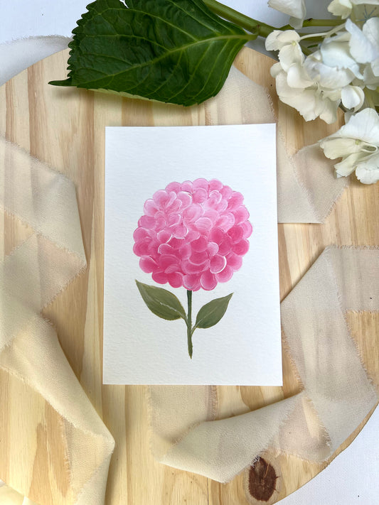 "28"- Hydrangea #28 | 4x6in Original Hydrangea Painting