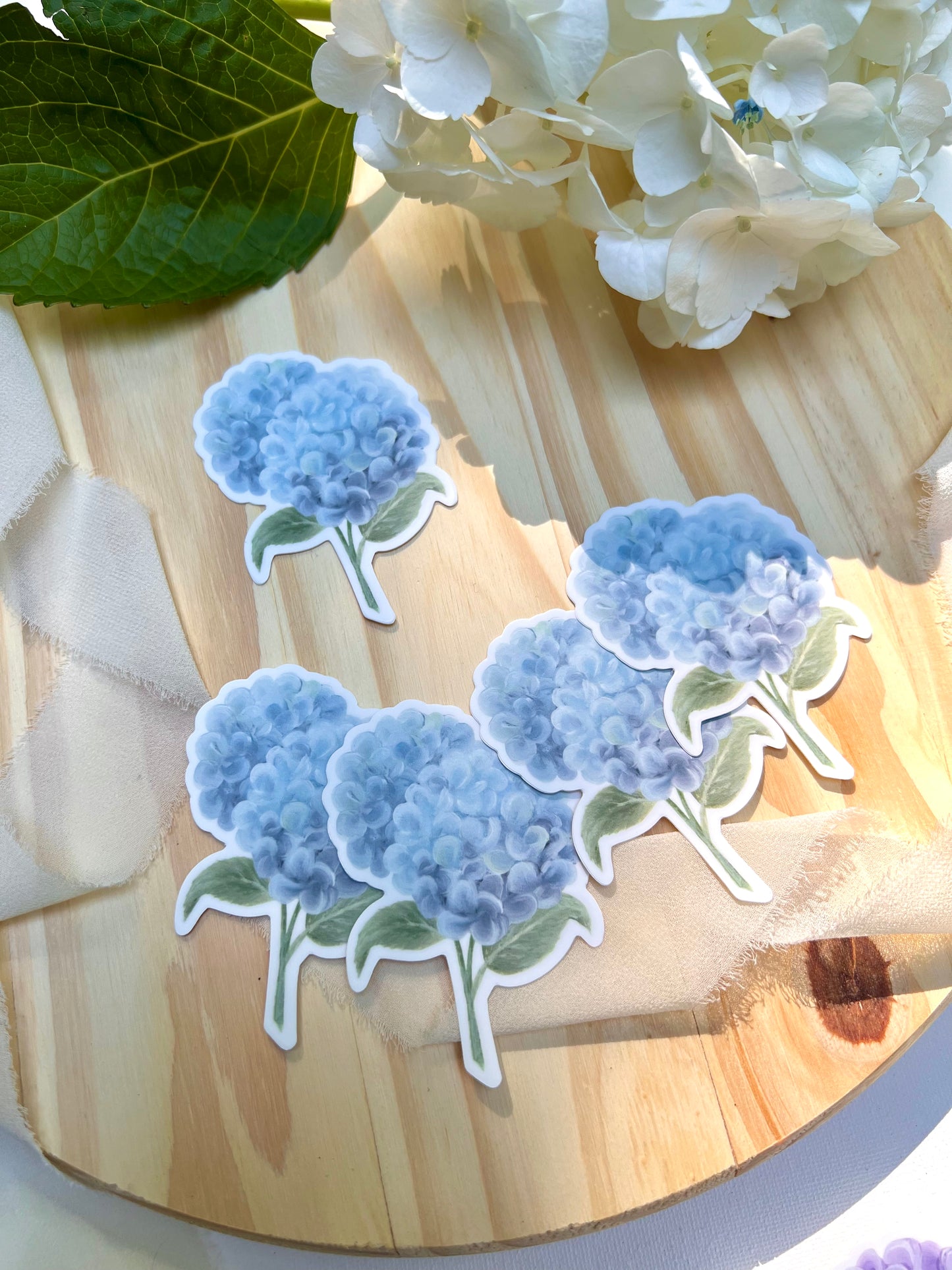 Blue Hydrangeas Sticker, 2.08x3in