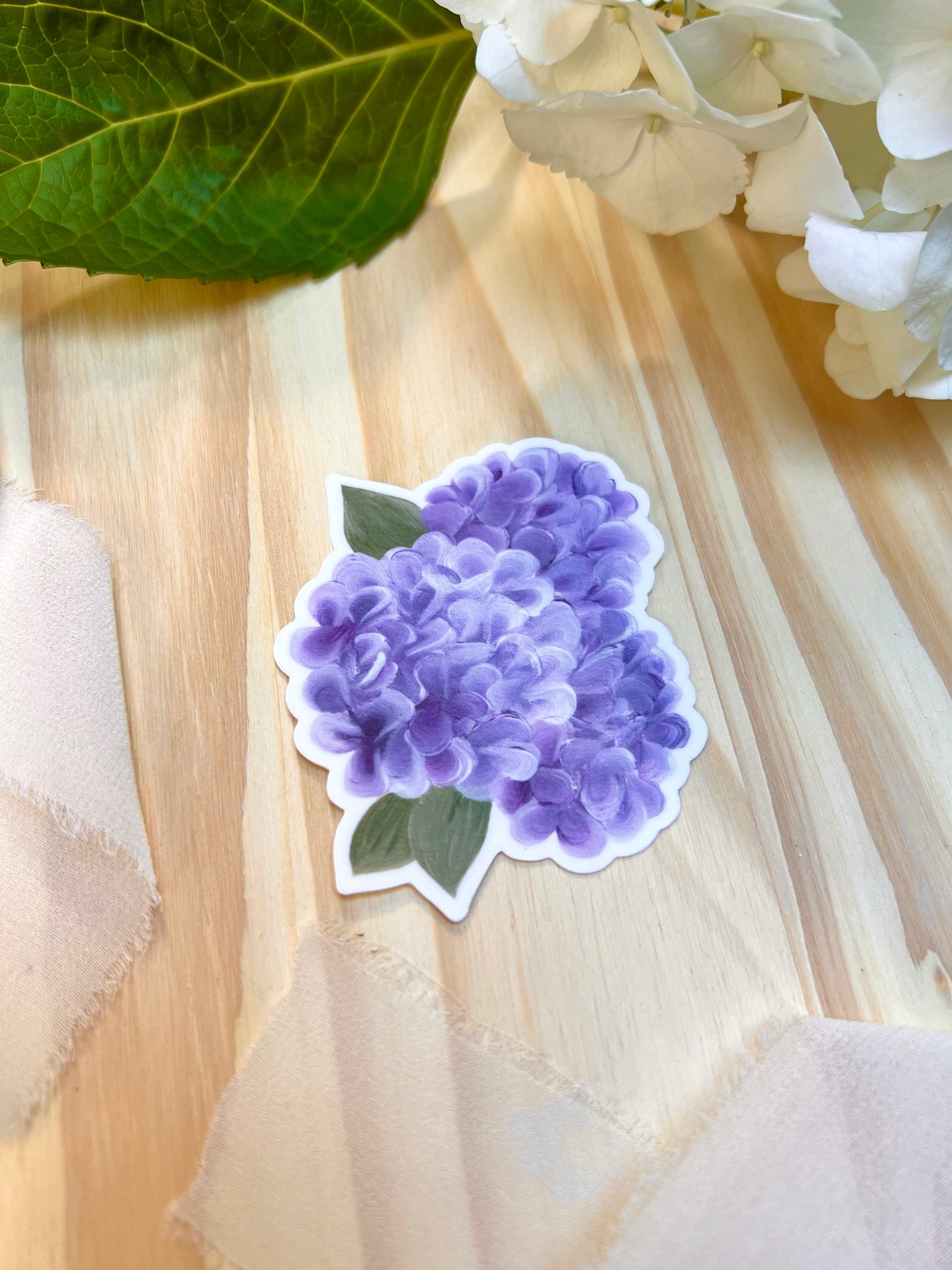 Purple Hydrangeas Bouquet Sticker, 2.41x3in