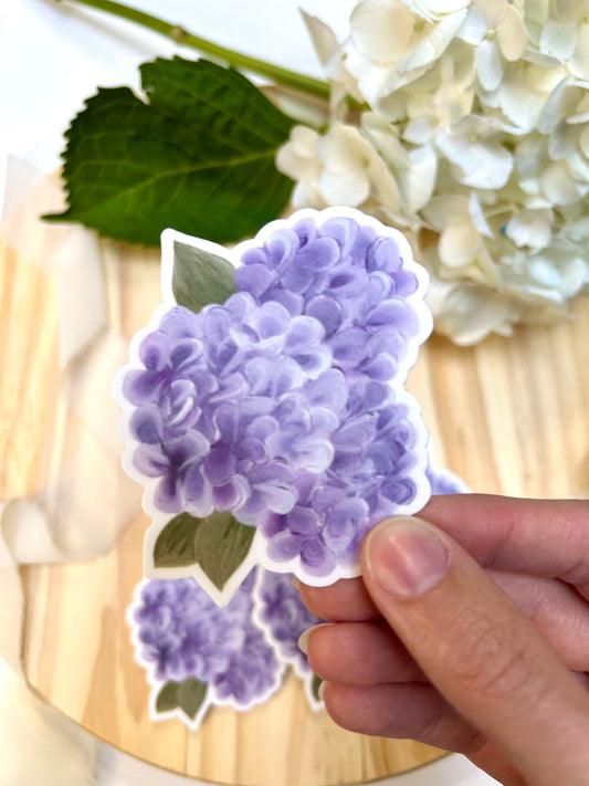 Purple Hydrangeas Bouquet Sticker, 2.41x3in