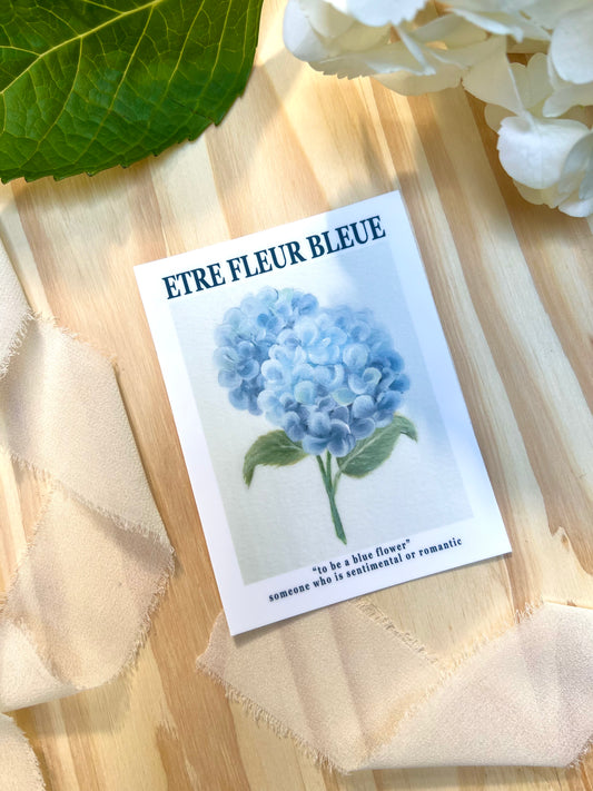 Etre Fleur Bleue Hydrangea Sticker, 3x4in