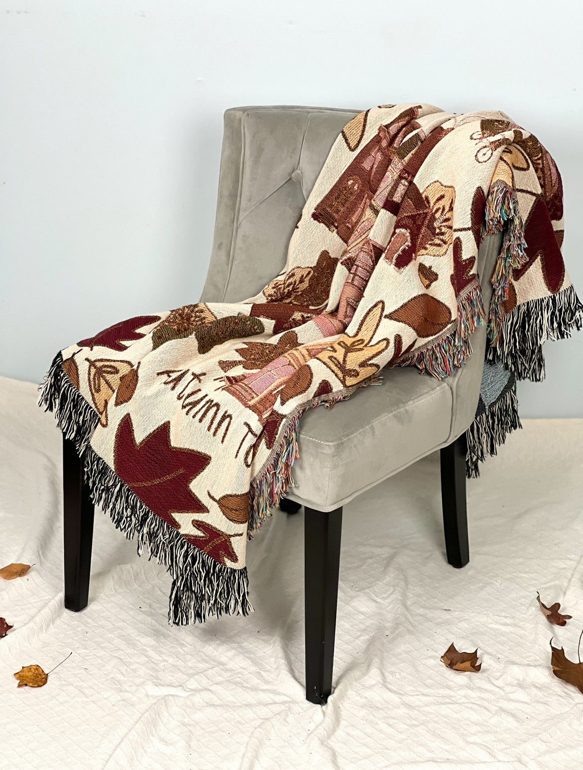 Autumn Town Woven Throw Blanket