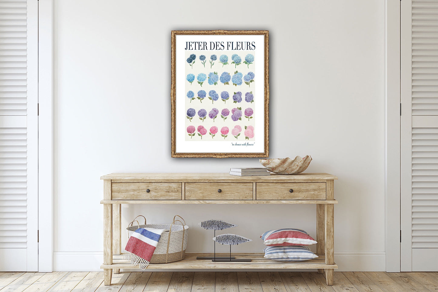 Jeter Des Fleurs Hydrangea Art Print