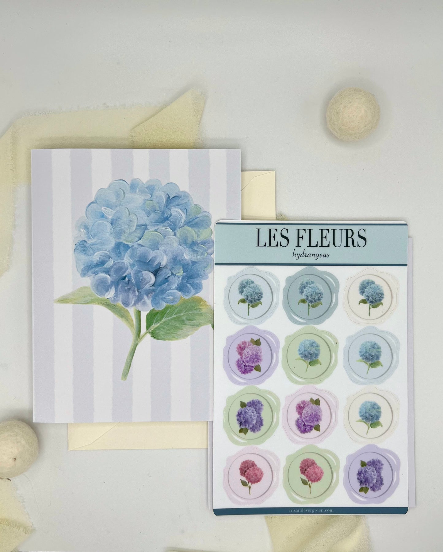 Hydrangea Wax Seal Sticker Sheet, 4x6in