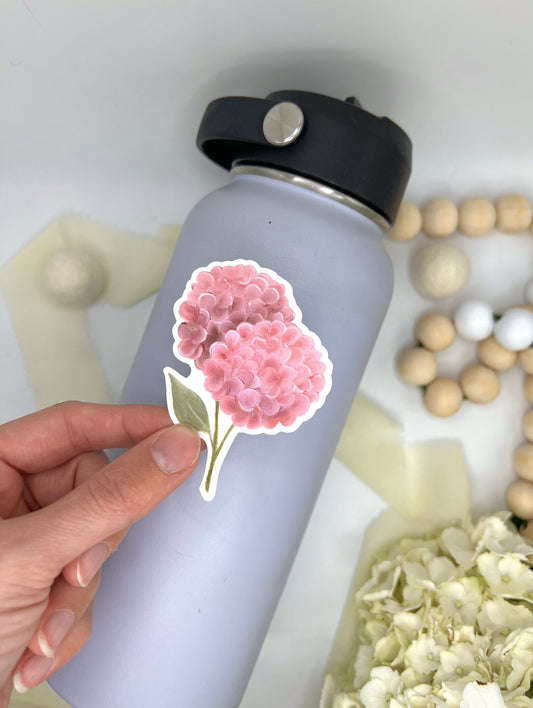 Pink Hydrangeas Sticker, 2.13x3in