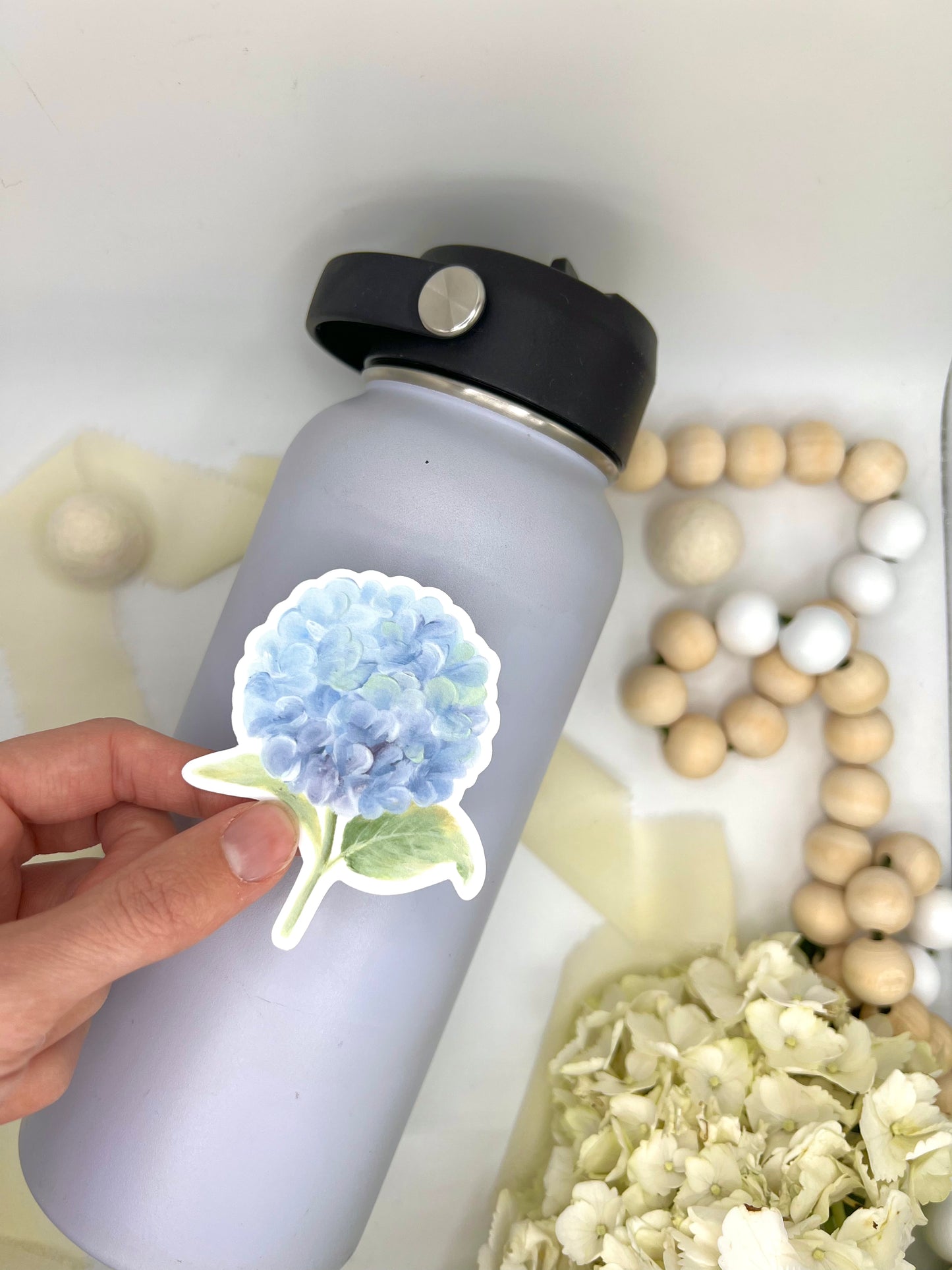 Blue Hydrangea Sticker, 2.47x3in