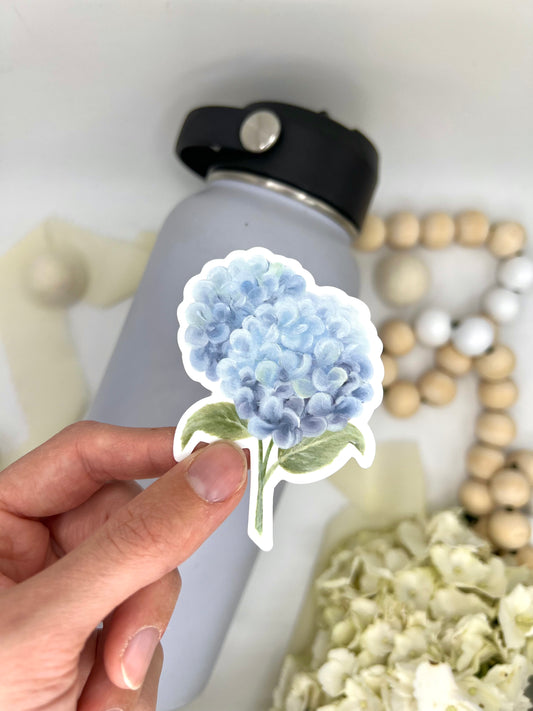 Blue Hydrangeas Sticker, 2.08x3in