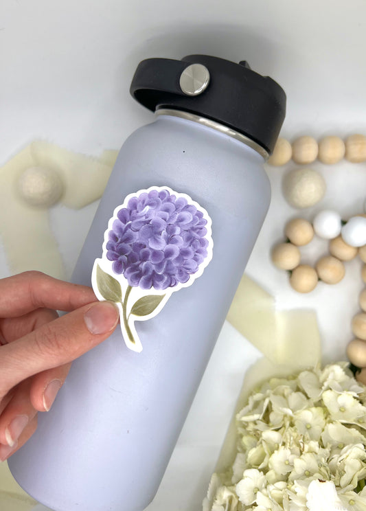 Purple Hydrangea Sticker, 2.08x3in