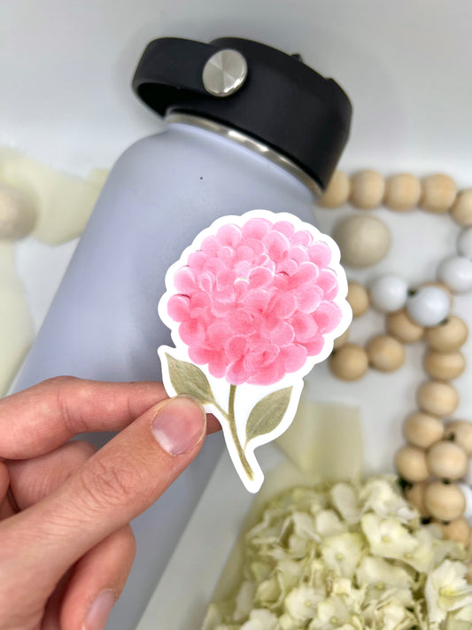 Pink Hydrangea Sticker, 2.12x3in