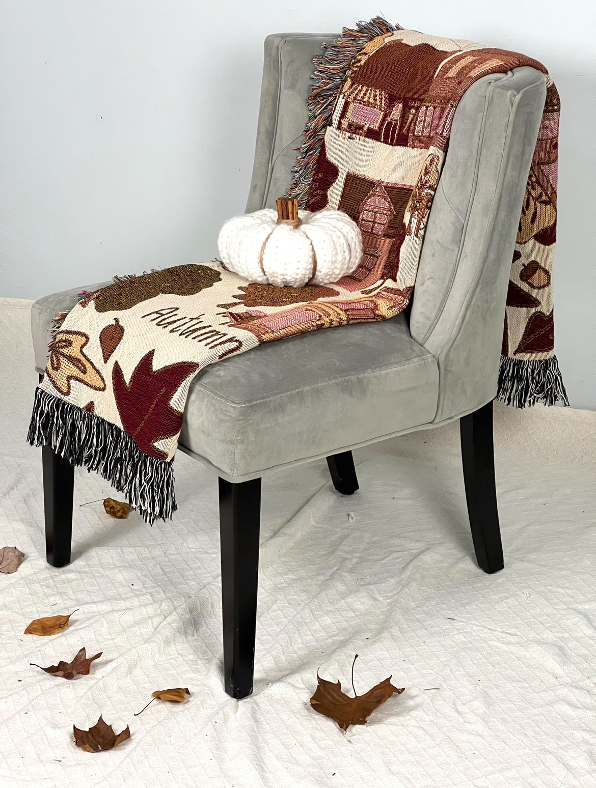 Autumn Town Woven Throw Blanket