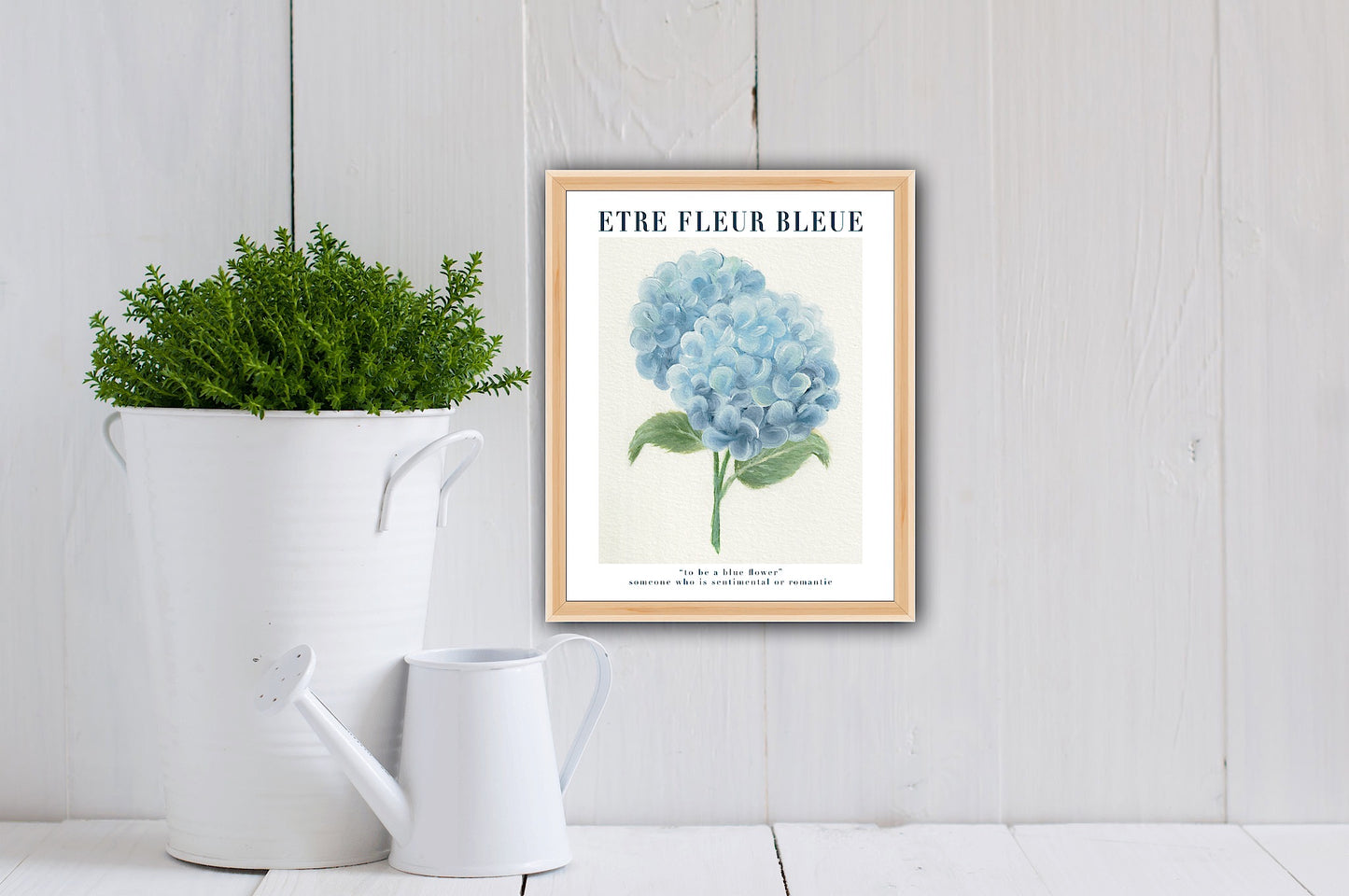Etre Fleur Bleue Hydrangea Art Print