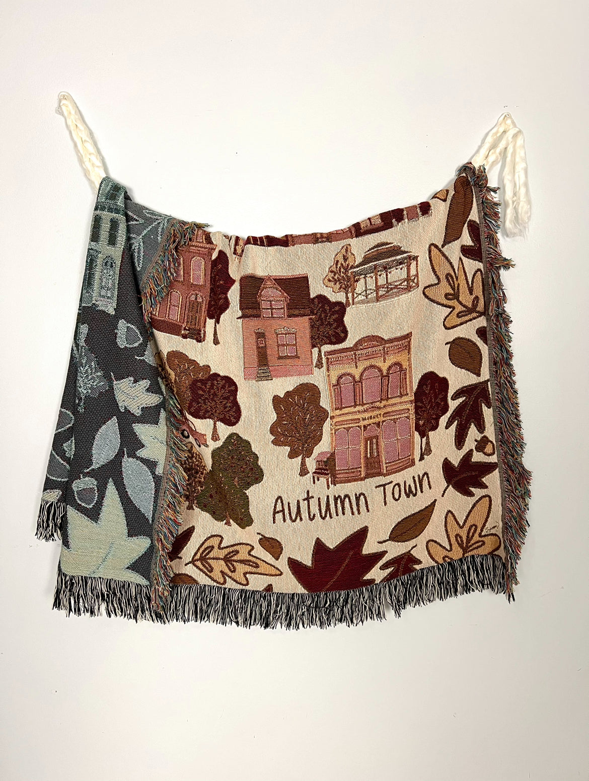 Autumn Town Woven Throw Blanket