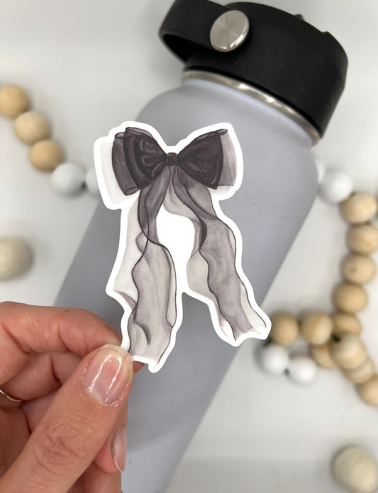Black Bow sticker, 3x2.01in