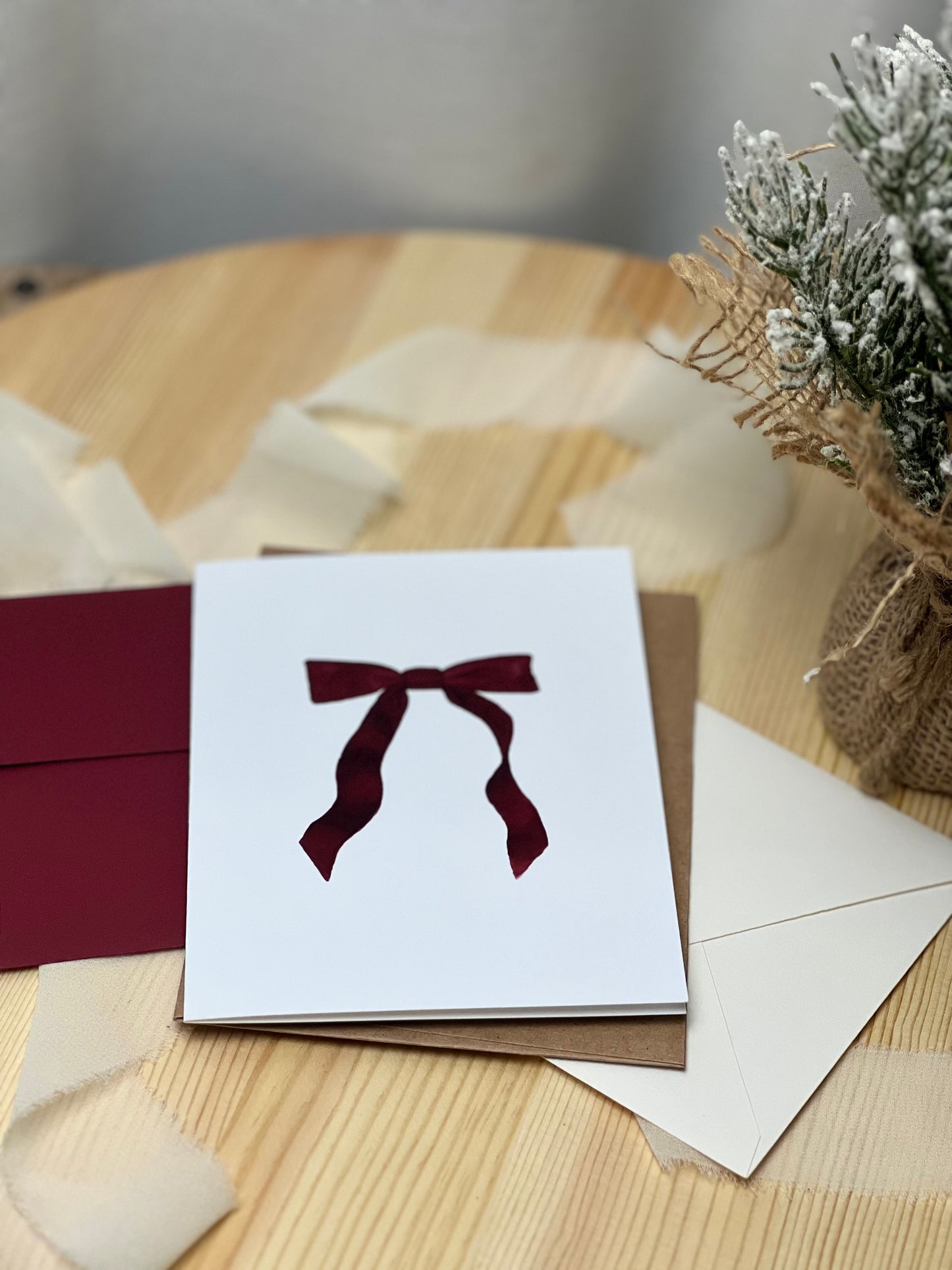 Red Ribbon Greeting Card