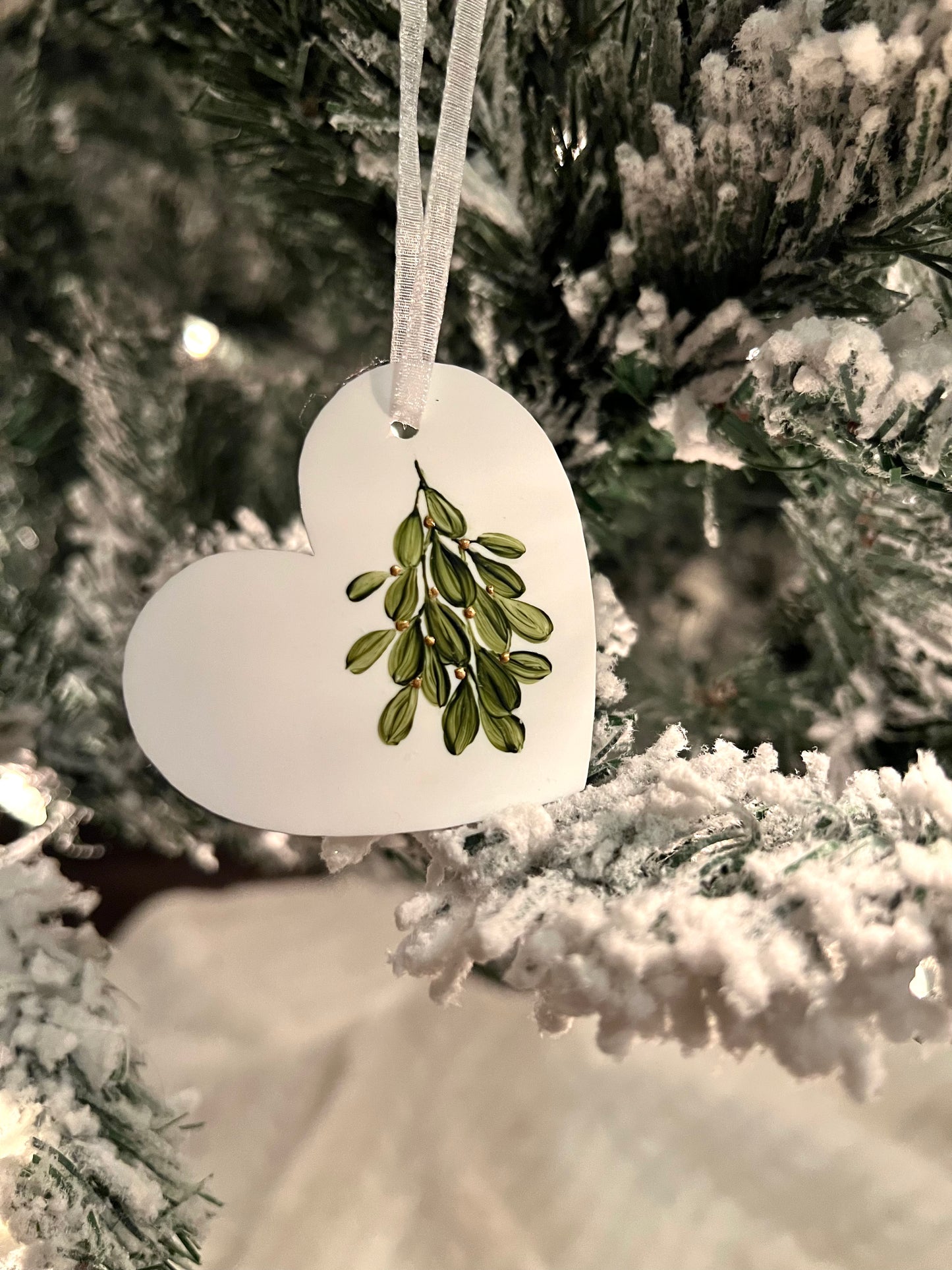 Mistletoe Kiss No. 53 - Original Acrylic Christmas Ornament